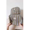 Trousse make up - Maison Augustin - stripe kaki
