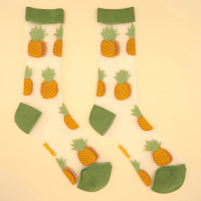 Chaussettes transparentes - coucou suzette - ananas