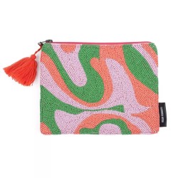 Pochette perles large - helio - psychodelique