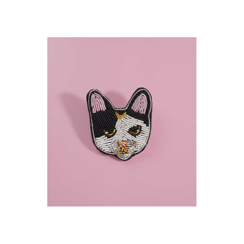 Broche - malicieuse - chat lune