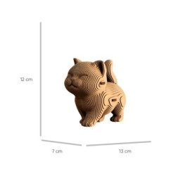 Puzzle sculpture 3d carton - cartonic - walking kitten