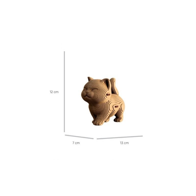 Puzzle sculpture 3d carton - cartonic - walking kitten