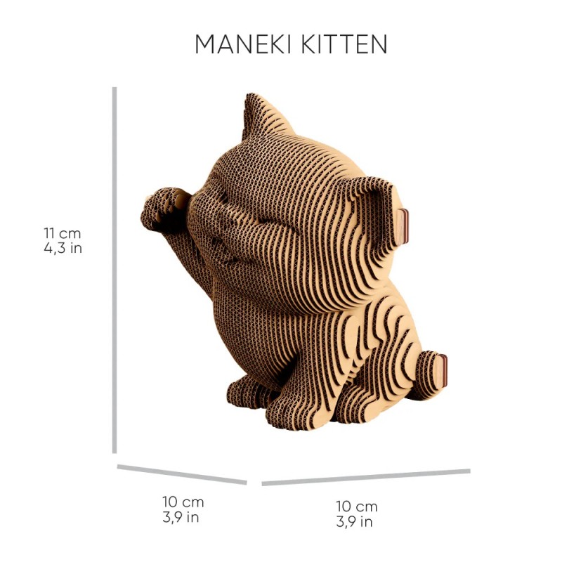 Puzzle sculpture 3d carton - cartonic - kittens trio