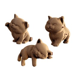 Puzzle sculpture 3d carton - cartonic - kittens trio