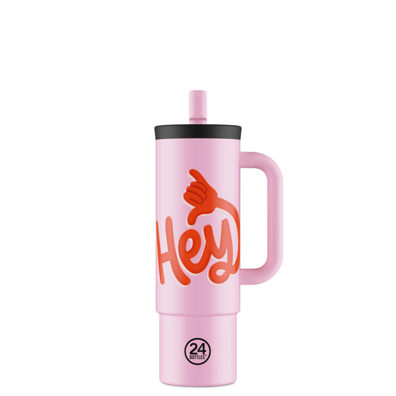 Thermos gobelet 800 ml - 24bottles - Straw cup hey! pink