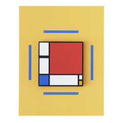 Magnet - Pinpinpin - Composition with red, blue and yellow