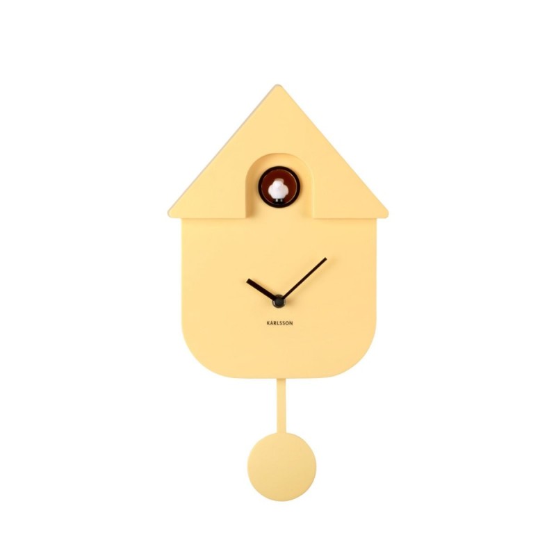Pendule - present time - modern cuckoo -  soft Yellow
