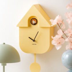 Pendule - present time - modern cuckoo -  soft Yellow