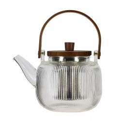 Théière Mugi 900ml - Ogo Living - verre et bois acacia
