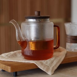 Théière Karl 1,2L - Ogo Living - verre borosilicate avec anse ambre