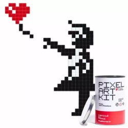 Kit mosaïques DIY en verre recyclé - kubbick - pixel art - big girl with balloon