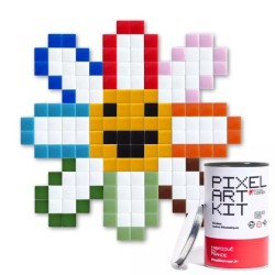 Kit mosaïques DIY en verre recyclé - kubbick - pixel art - Flower power