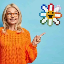 Kit mosaïques DIY en verre recyclé - kubbick - pixel art - Flower power