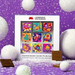 Coffret 9 carrés de chocolat - le chocolat des françaisoffret 9 carrés