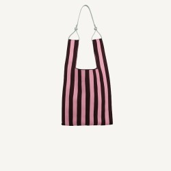 sac - sticky sis club - Market bag - knitted stripes - chocolate + bubblegum