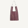 sac - sticky sis club - Market bag - knitted stripes - chocolate + bubblegum