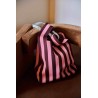 sac - sticky sis club - Market bag - knitted stripes - chocolate + bubblegum