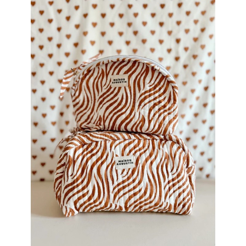 Trousse make up - Maison Augustin - zebre camel