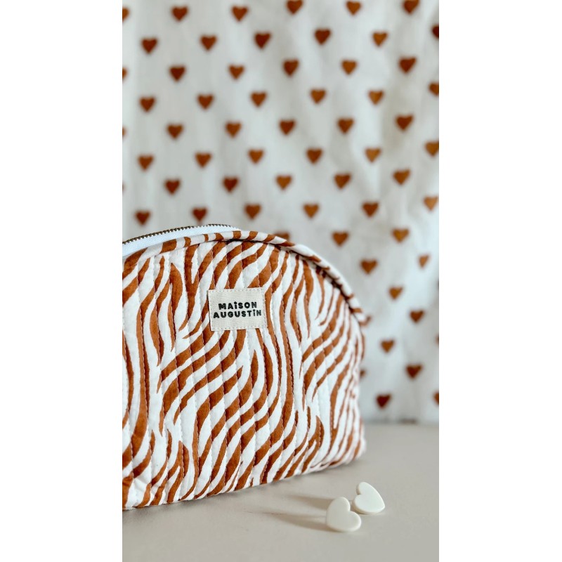 Trousse make up - Maison Augustin - zebre camel