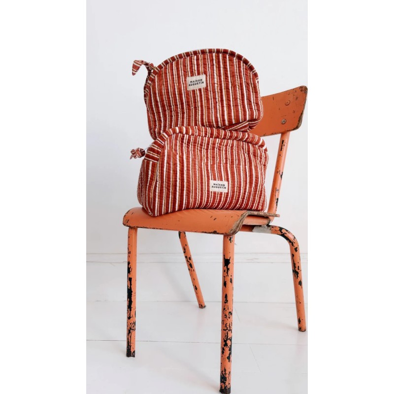 Trousse make up - Maison Augustin -  stripe brown