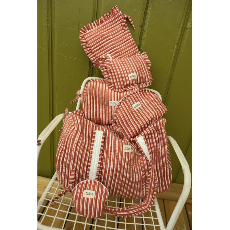 Trousse make up - Maison Augustin -  stripe brown