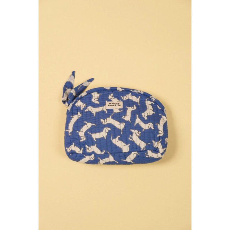 Trousse make up - Maison Augustin - teckel bleue