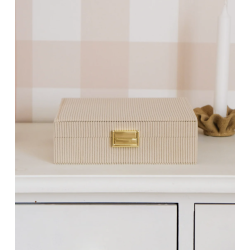 Boite à bijoux - maison scarlett - anne - velours côtelé beige
