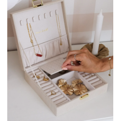 Boite à bijoux - maison scarlett - anne - velours côtelé beige