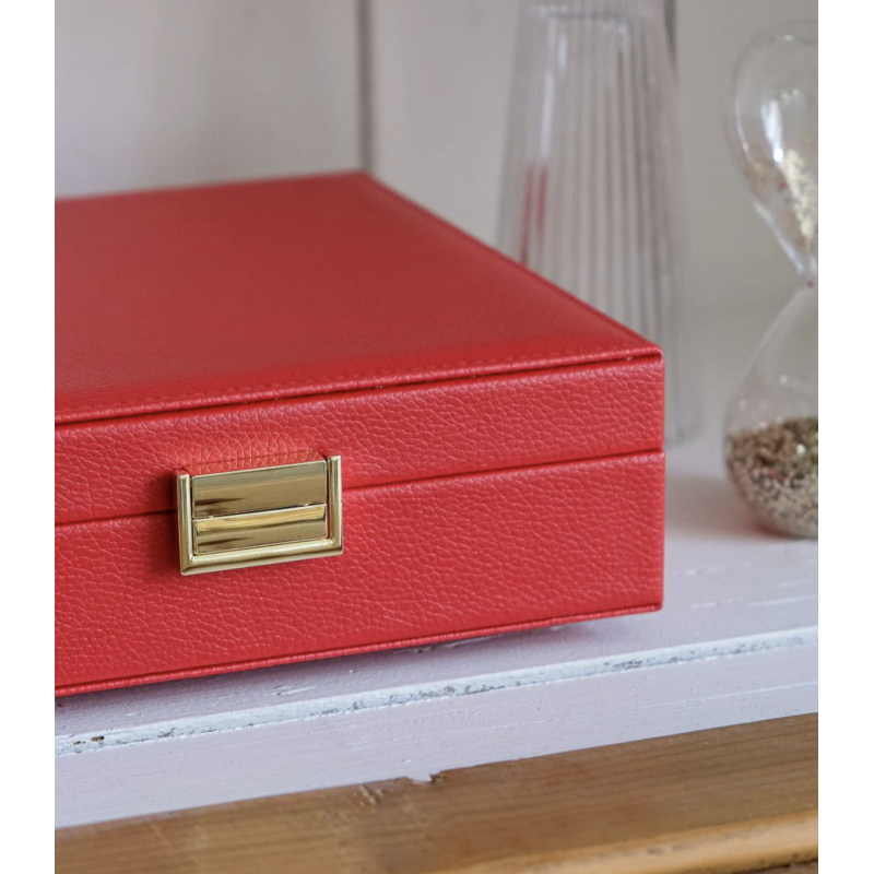 Boite à bijoux - maison scarlett - anne - cuir PU rouge