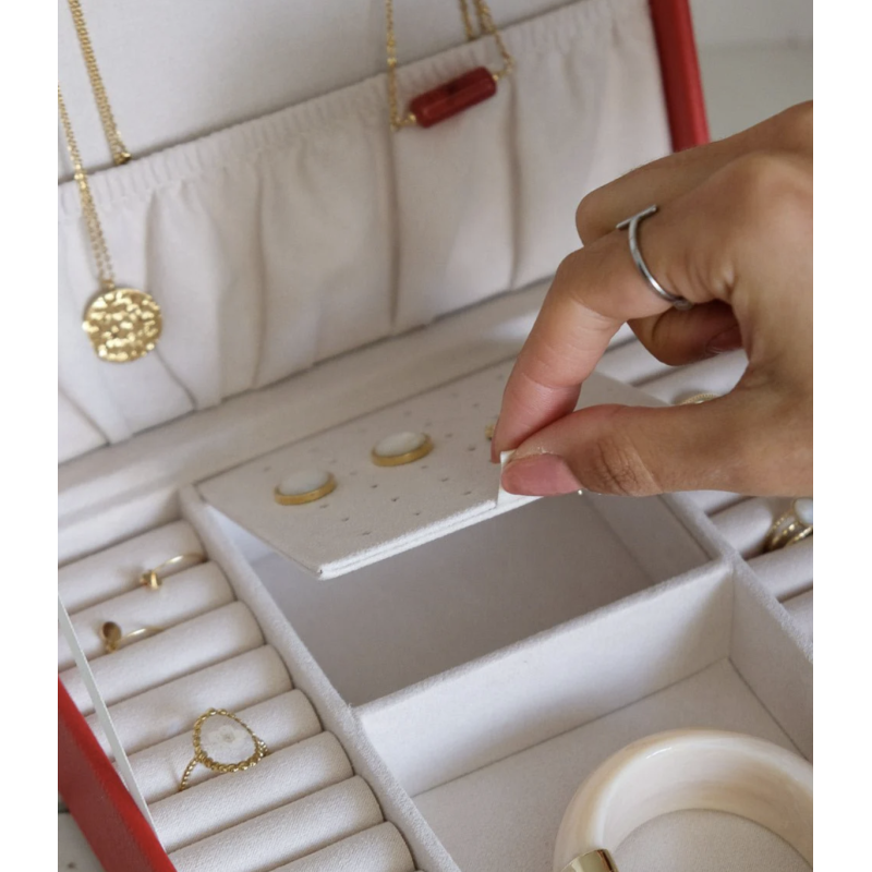 Boite à bijoux - maison scarlett - anne - cuir PU rouge