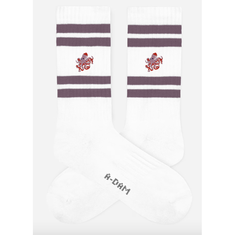 Chaussettes sport - a-dam - white octopus