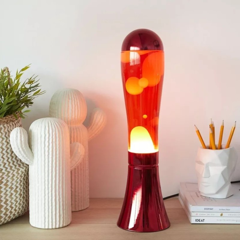 Lampe lave 45cm - Balvi - Magma rouge aluminium