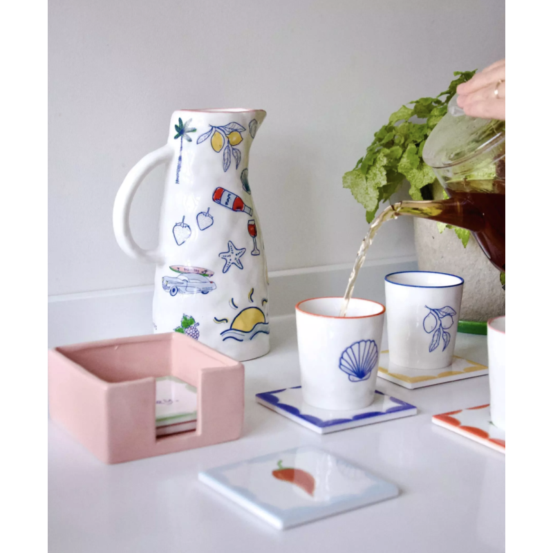 Set de 6 dessous de verre - And Nook - coaster sweet chilli