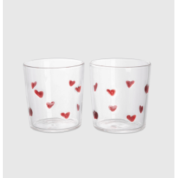 Lot de 2 verres - And nook - coeur rouge