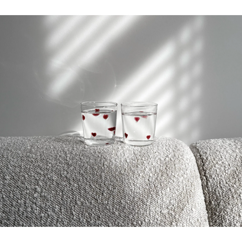 Lot de 2 verres - And nook - coeur rouge