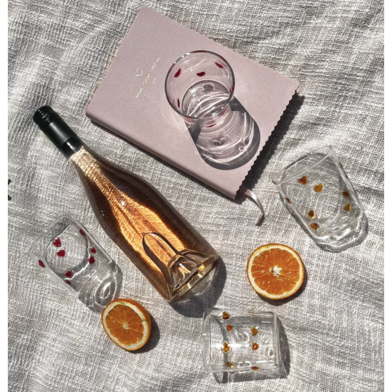 Lot de 2 verres - And nook - coeur rouge