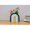 Vase et serre-livres ARC - les arcadiens - noir/lagon/blanc/jaune