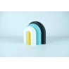 Vase et serre-livres ARC - les arcadiens - noir/lagon/blanc/jaune