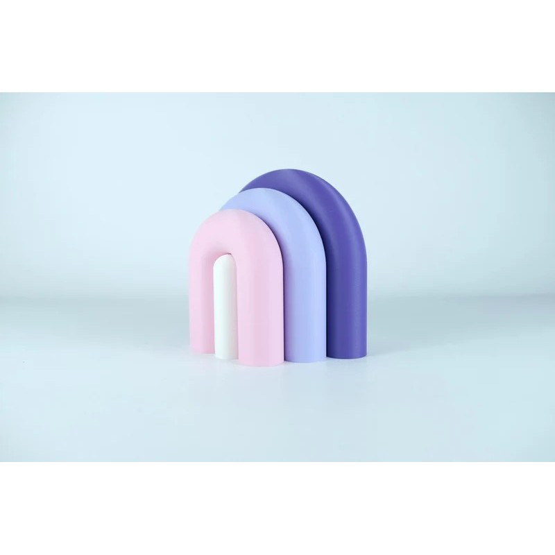 Vase et serre-livres ARC - les arcadiens - violet/lilas/rose poudre/blanc