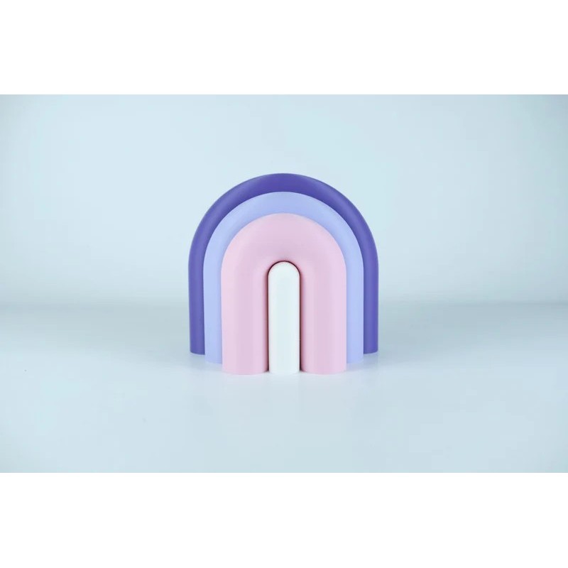 Vase et serre-livres ARC - les arcadiens - violet/lilas/rose poudre/blanc