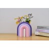 Vase et serre-livres ARC - les arcadiens - violet/lilas/rose poudre/blanc