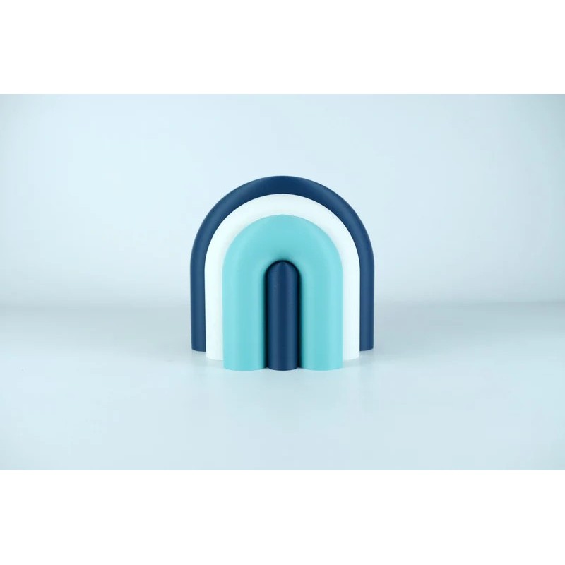 Vase et serre-livres ARC - les arcadiens - marine/blanc/lagon