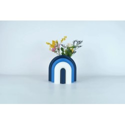 Vase et serre-livres ARC - les arcadiens - marine/bleu/blanc