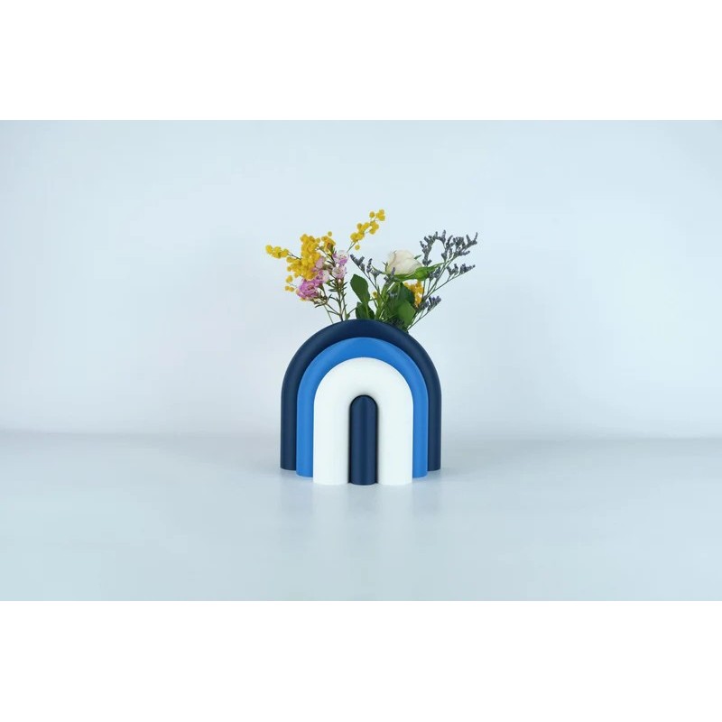 Vase et serre-livres ARC - les arcadiens - marine/bleu/blanc