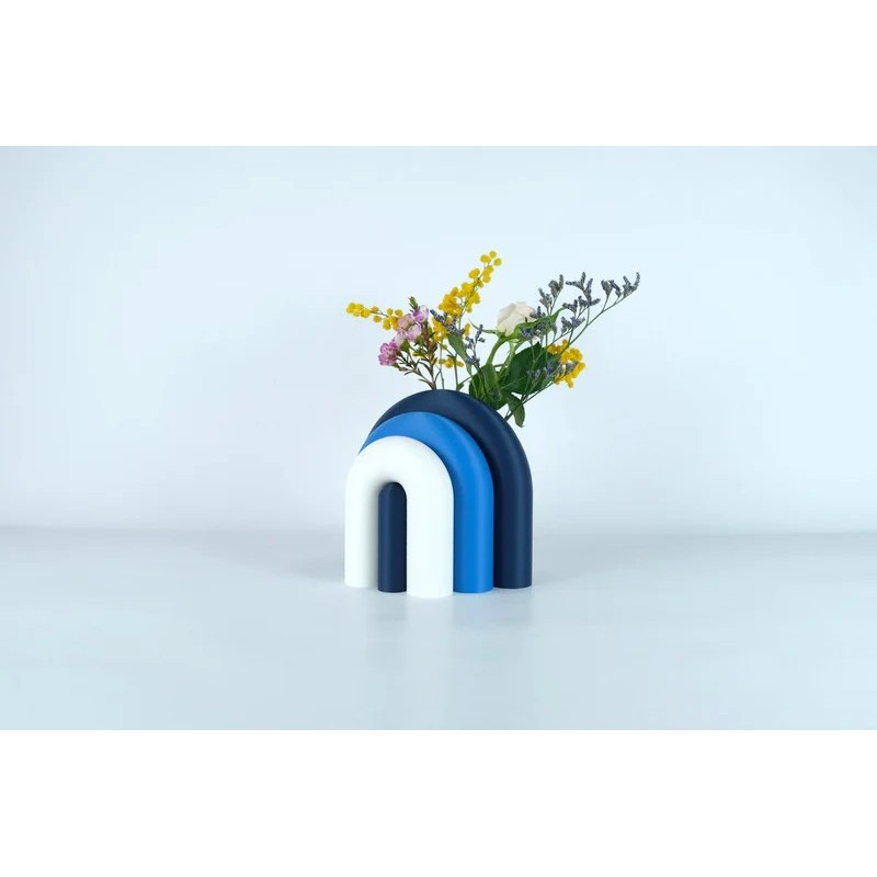 Vase et serre-livres ARC - les arcadiens - marine/bleu/blanc