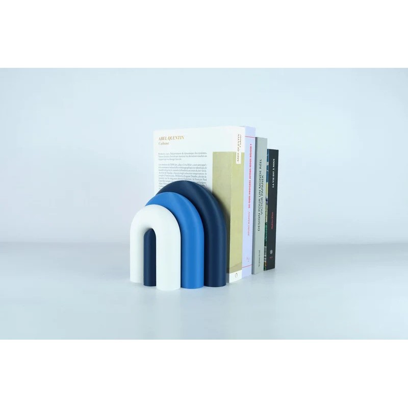 Vase et serre-livres ARC - les arcadiens - marine/bleu/blanc