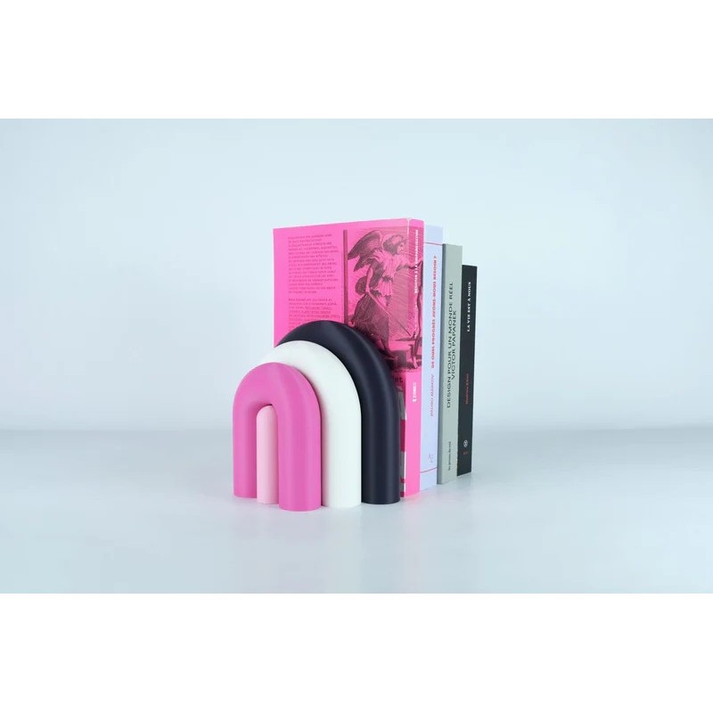 Vase et serre-livres ARC - les arcadiens - figue/blanc/violet/rose poudre