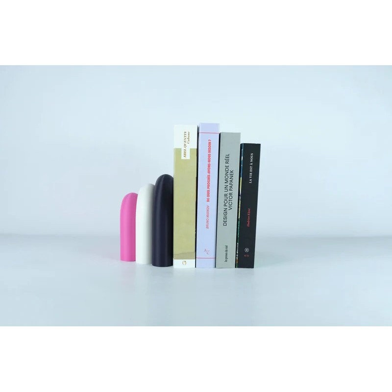 Vase et serre-livres ARC - les arcadiens - figue/blanc/violet/rose poudre