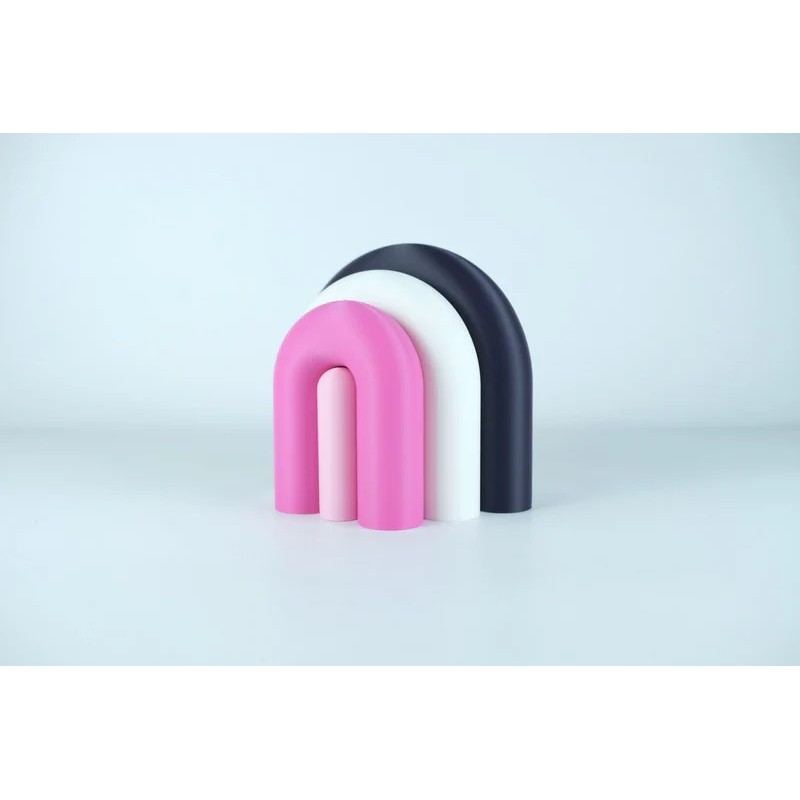 Vase et serre-livres ARC - les arcadiens - figue/blanc/violet/rose poudre