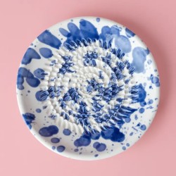 Râpe à ail en céramique - alfar - bleu blanc - petite - perse